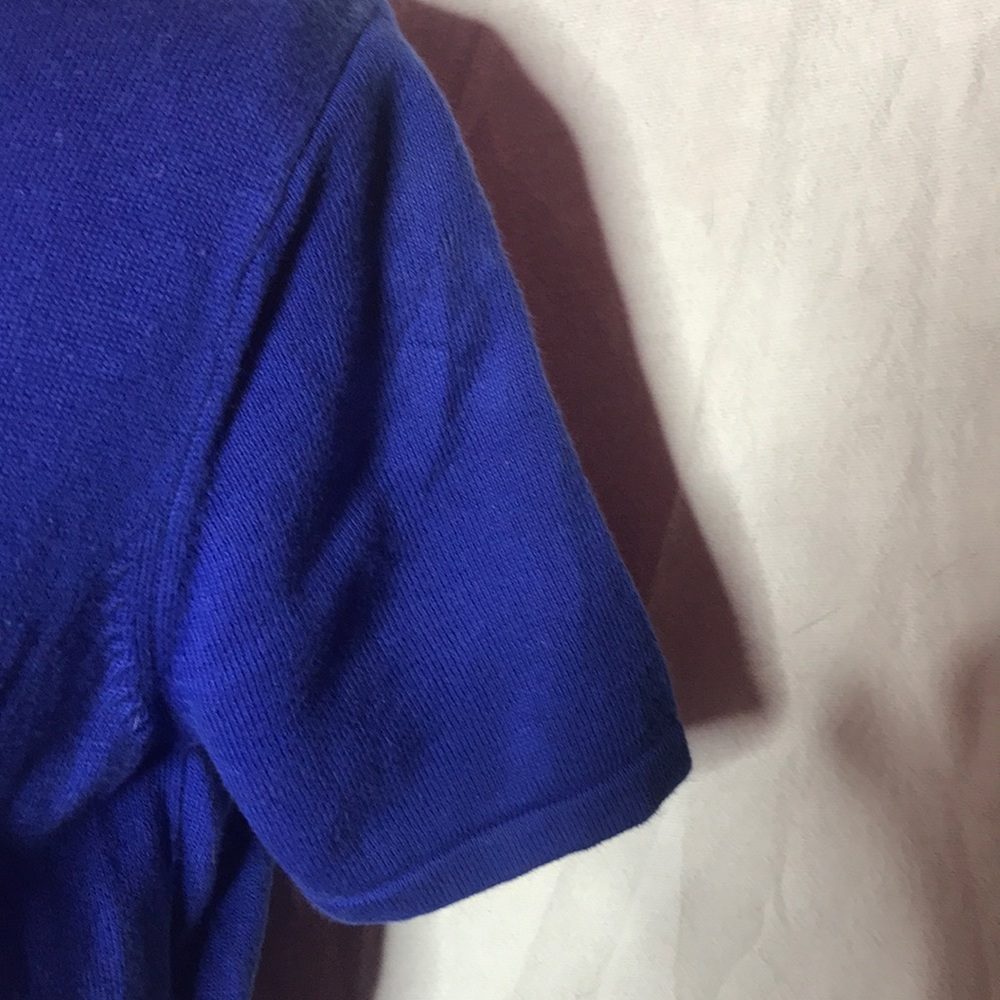 Blue Three Button Blouse, Euc, Medium - image 4